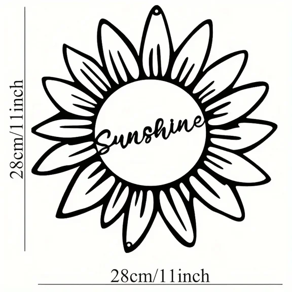 Metal Sunflower With Sunshine Sign Modern Wall Decor Wall Art Decoration, Gift Interior Home Bedroom Living Room Decoration