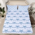 thumbnail image 2 of Homewish Cute Bowtie Twin Sheet Sets 3pcs for Kids Children Girls,Black Blue Twin Fitted Sheet Microfiber,Dreamy Princess Breathable Flat Sheet,Breathable Home Decor, 2 of 7