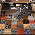 thumbnail image 5 of Game Rug Teen Boys Carpet with Pixel Game Floor Wall Element Decoration Mat, 8 Bit Old Non-Slip Games Rugs,63" x 47", 5 of 8
