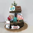 thumbnail image 2 of MKHSQHDG Today's Deals Summer Hierarchical Tray Decorative Hierarchical Tray Decorative Set Hello Summer Mini Wood Desktop Logo Rural Farmhouse Decoration Home Kitchen Table Decoration, 2 of 9