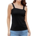 thumbnail image 1 of Plebaso Plus Size Women's Tank Tops Square Neck Sleeveless Basic Tshirts Wide Strap Slim Summer Cute Tops, 1 of 7