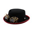 thumbnail image 2 of Sombrero Steampunk negro clásico para adultos con gafas para disfrazarse de Halloween Sin engranajes, 2 of 9
