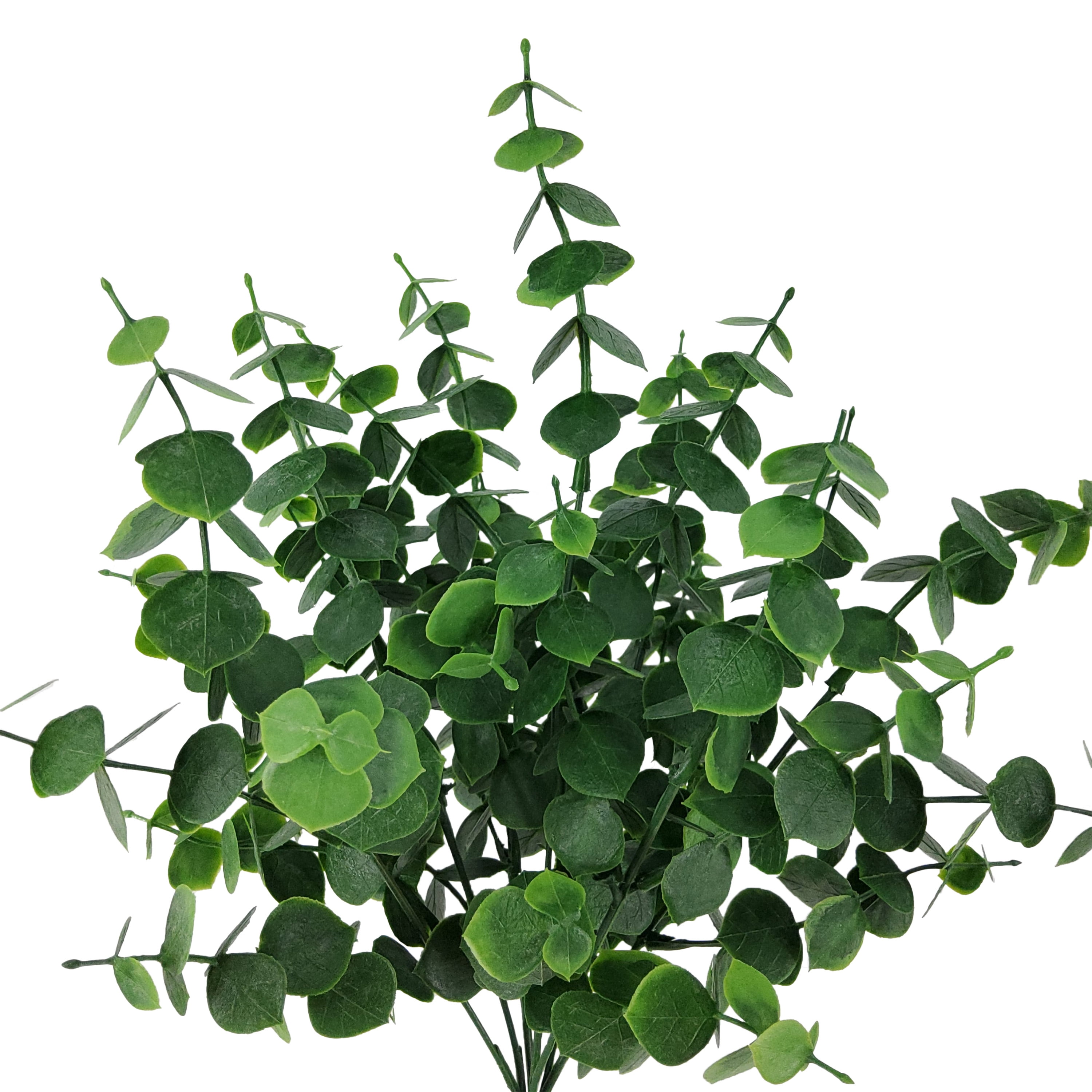 (3 pack) Mainstays 14in Indoor Artificial Eucalyptus Leaves Pick, Green Color. Weight 0.14lb, Pot Not Included.