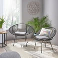thumbnail image 2 of GDF Studio Aleah Indoor Woven Faux Rattan Chairs with Cushions, Set of 2, Gray and Dark Gray Finish, 2 of 12
