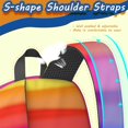 thumbnail image 4 of 17 Inch Lightweight Backpack,PVC Waterproof Oxford Fabric, Ergonomically Designed, with Large Capacity, Vibrant Rainbow Print, 4 of 5