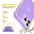 thumbnail image 2 of for iPhone 13 Clear Case, Transparent Hybrid Phone Case [Rugged PC Back & Silicone/TPU Bumper & Hard PC Front Frame] Non-Yellowing Slim 3-in-1 Protective Cover for iPhone 13, Purple, 2 of 7