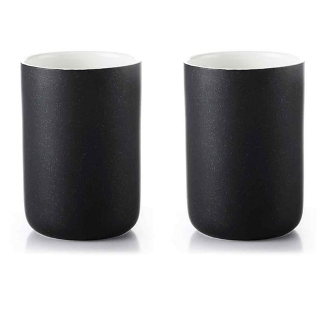 Portacepillos de dientes para baños - Juego de 2 tazas de cerámica para cepillos de dientes y pasta de dientes, vasos para baño, vaso reutilizable para enjuague bucal y cepillo de dientes,