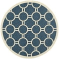 thumbnail image 2 of Safavieh Courtyard Ariel Geometric Indoor/Outdoor Area Rug, Navy/Beige, 6'7" x 6'7" Round, 2 of 8