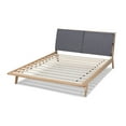 thumbnail image 4 of Baxton Studio Emile Upholstered Platform Bed, King, Grey/Natural Oak, 4 of 9