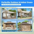 thumbnail image 5 of 10'x12' Gazebo Universal Replacement Privacy Curtain, Outdoor 4-Panels Sidewall Curtains with Zipper, Hooks and Rings Included for Garden, Backyard and Patio (Khaki, 6.9ft X 9.7ft Netting), 5 of 7