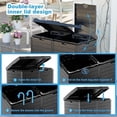 thumbnail image 4 of LINJH 62 Gallon Outdoor Double Trash Can, Waterproof Trash Can Cabinet for Outside, Resin Garbage Bin with Lid and Drip Tray for Easy Cleaning for Patios, Kitchens（Black）, 4 of 16
