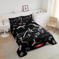 thumbnail image 4 of YST Black Race Car Comforter Set Full Neon Honeycomb Racing Car Games Bedding Set For Kids Boys Teen,Racing Helmet Wheel Checkered Flag Bed Comforter Set Soft Lightweight Reversible, 4 of 6