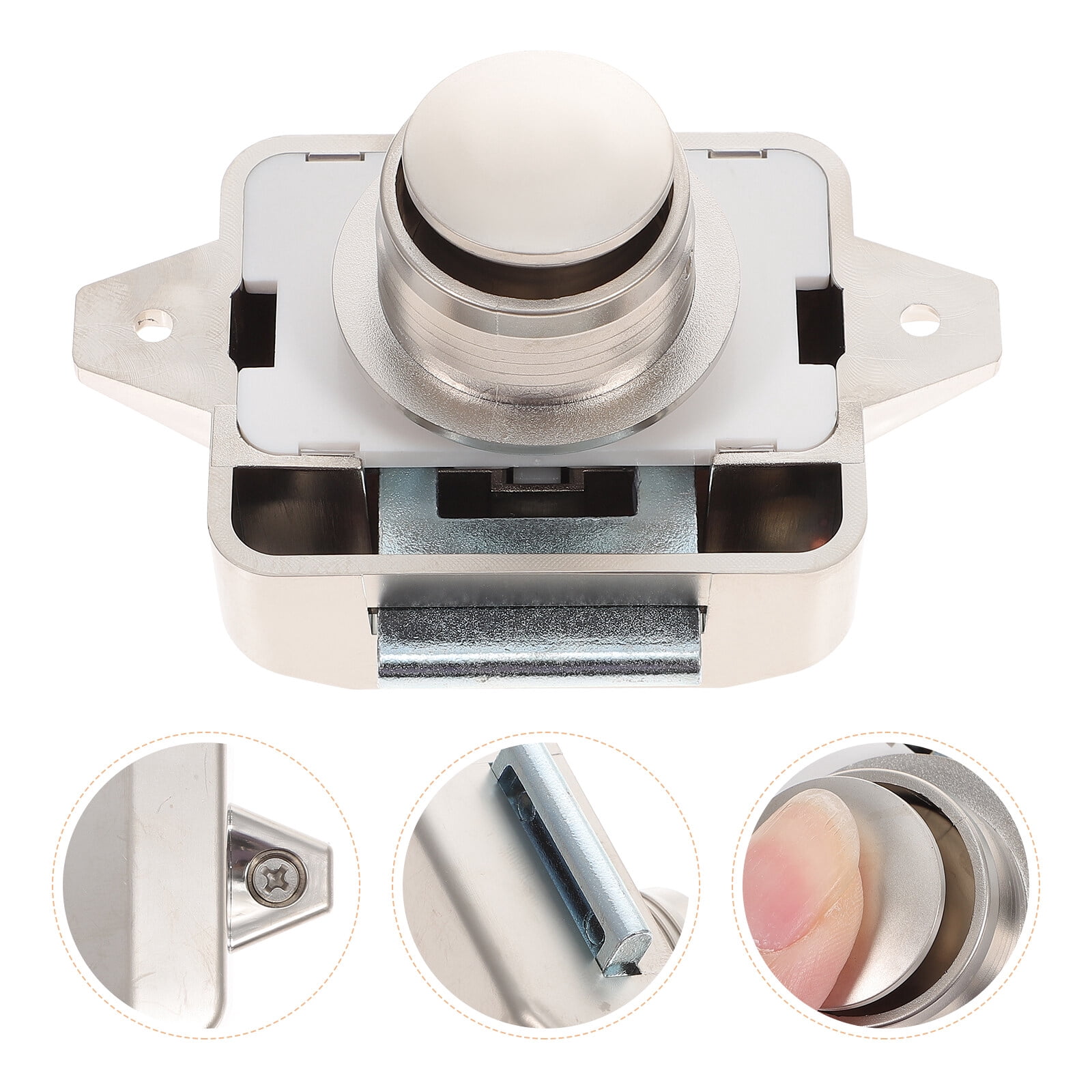 FRCOLOR 5pcs Keyless Latch Lock Zinc Alloy Cabinet Lock Cabinet Latch Lock Accessory,3.94"X4.13"X3.54"