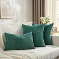 thumbnail image 6 of Fancy Homi Set of 2 Teal Lumbar Boho Decorative Throw Pillow Covers 12x20 inch for Living Room Bedroom Couch Bed, Modern Farmhouse Home Decor, Striped Patchwork Plaid Corduroy Accent Cushion Case, 6 of 6