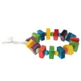 thumbnail image 1 of Bird Wooden Blocks Swing, Wooden Bird Swing Perch Natural Colorful Comfortable  For Parrots For Birds, 1 of 8