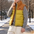 thumbnail image 5 of Boys Quilted Vest Outwear Full Zip Warm Fashion Casual Winter Sleeveless Jacket Yellow 6, 5 of 7