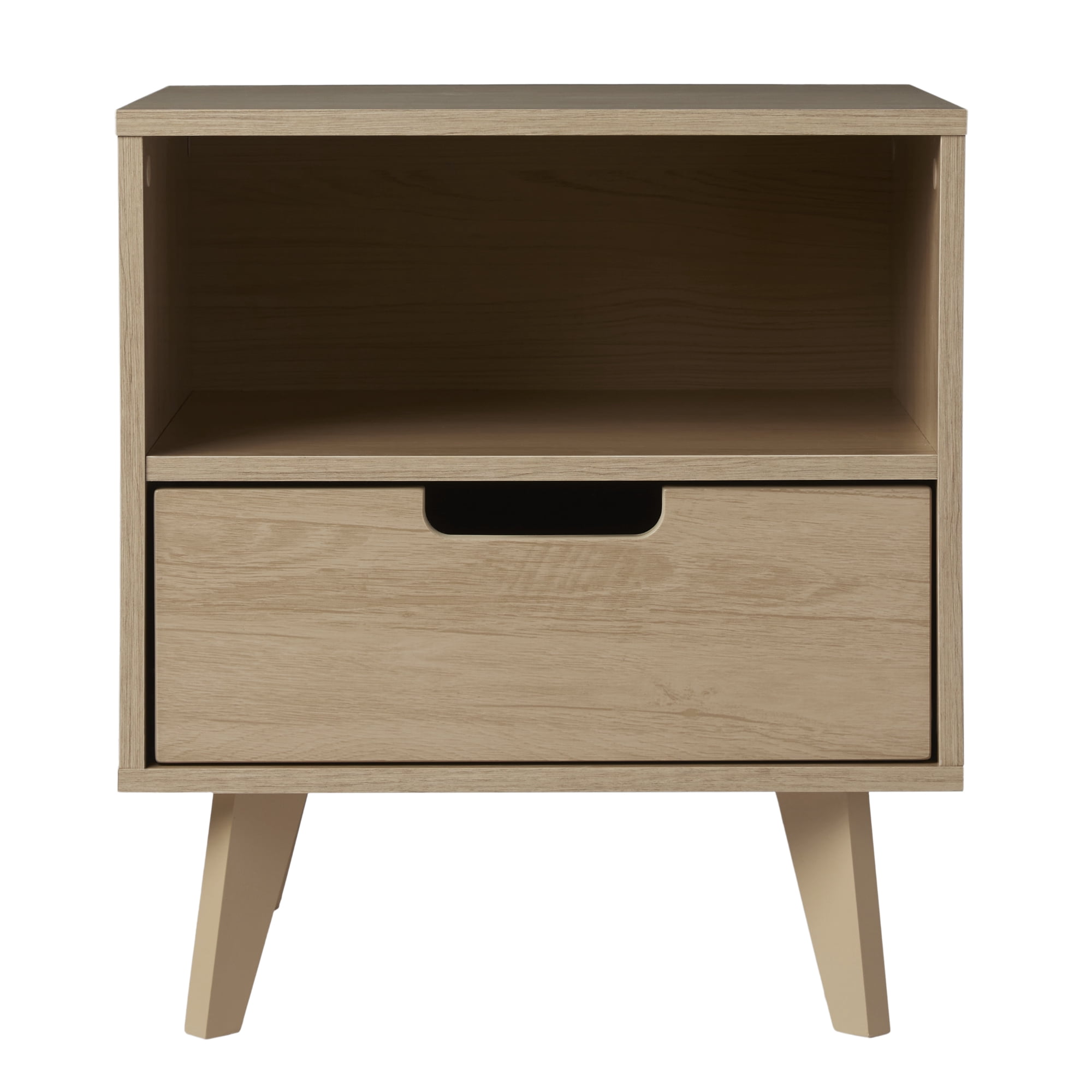 Walker Edison Mid-Century Modern 1-Drawer Angle-Leg Nightstand, Riviera