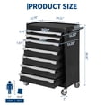 thumbnail image 3 of 7-Drawer Tool Chest, Rolling Tool Cart with Wheels, Large Capacity Tool Storage Cabinet with Keyed Locking, Tool Organizer Box for Garage, Workshop, Warehouse -Black / Red / Blue, 3 of 7