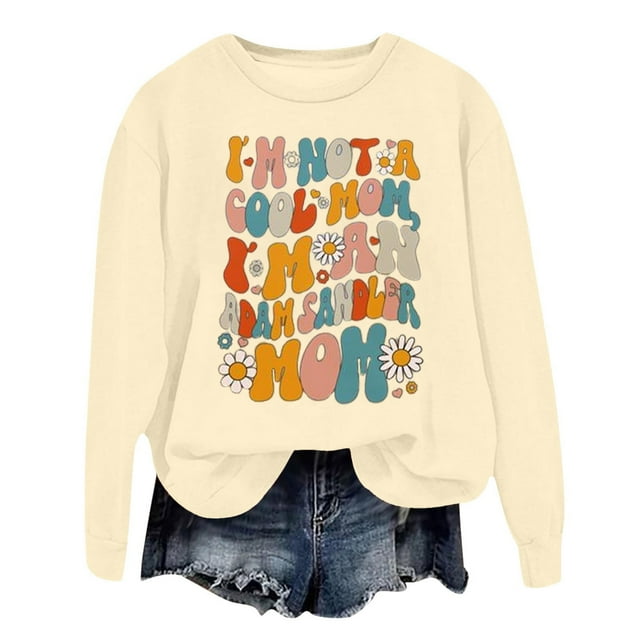 WEAIXIMIUNG Chandails en Molleton Personnalisés Design pour Femmes Chandail à Capuche Imprimé Lettre Col Rond pour Automne & Hiver