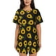 thumbnail image 1 of Balery Sunflowers Conjunto de Pijama para Mujer con Estampado, Dos Piezas de Manga Corta y Shorts, Ropa de Dormir Suave con Cuello Redondo y Bolsillos-Medium, 1 of 6