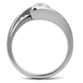 thumbnail image 1 of TK2833 - High polished (no plating) Stainless Steel Ring with AAA Grade CZ in Clear, 1 of 1