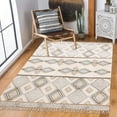 thumbnail image 2 of Casavani Handwoven Grey Cotton Dhurrie Custom Dining Room Carpets Outdoor Patio Rug 10x16 feet, 2 of 7