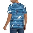 thumbnail image 2 of Fotbe Sharks on White Blue Striped Baseball Jersey Shirt for Men and Women, Casual Short Sleeves Button Down T-Shirt-X-Large, 2 of 9