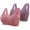 Pink, variant on Front Closure Bras for Women Wireless Bras for Women 2PCS Push up Bras No Underwire Posture Correcting Retro Full Coverage Bras Solid Embroidered Underwear for Ladies Workout 42/95 Purple