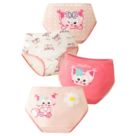 Girls Underwear Soft Panties For Girls Toddler Baby Boys Cute Comfortable Cartoon Shorts Pants Cotton Trunks 4Pcs Kids Cool Breathable Boyshort Comfort Panty Briefs 10 Years-13 Years
