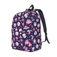 thumbnail image 2 of Naloa Canvas Backpack for Men Women Skull mushroom space Print Rucksack Casual Travel Daypack Large and Small Durable College Tote Satchel Bookbag for Teens, 2 of 8