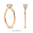 thumbnail image 2 of ALLORYA 0.25 Carat Solitaire Round Lab Grown White Diamond Textured Shank Engagement Ring for Women in 14K Solid Rose Gold, Size 7, 2 of 6
