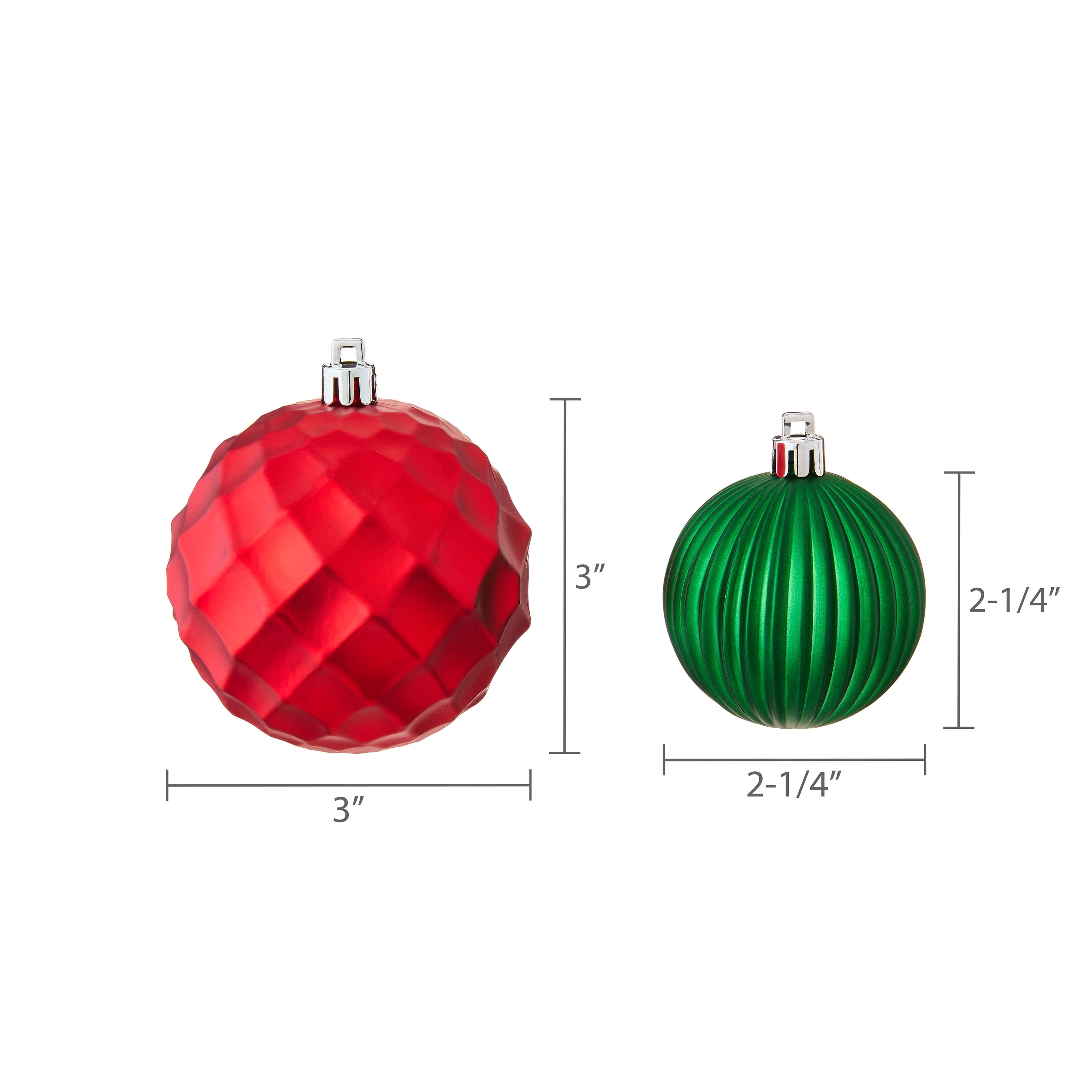 Red & White Shatterproof Christmas Ball Ornaments, 9.5 in, 75 Count, by Holiday Time