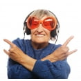 thumbnail image 2 of Funny Old Lady Listening Wall Mural by Wallmonkeys Peel and Stick Graphic (48 in W x 46 in H) WM324392, 2 of 4