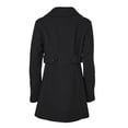 thumbnail image 2 of Womens Mid-Length Single Breasted Wool Look Dress Coat with Pockets - Black (2X), 2 of 3