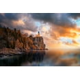 thumbnail image 2 of He, Like 14x11 Gold Ornate Wood Framed with Double Matting Museum Art Print Titled - A Cloudy Day At Split Rock Lighthouse, 2 of 4