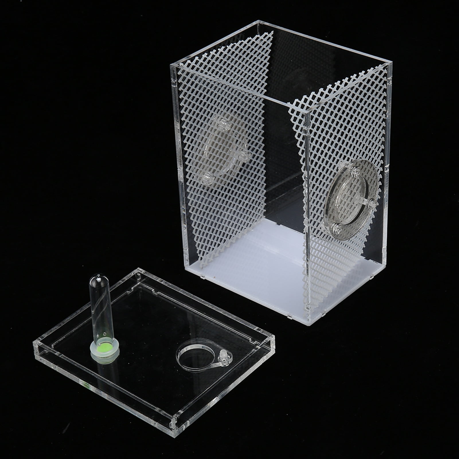 NFTIGB Acrylic Reptile Insect Enclosure Tank High Transparency Moisturizing Breeding Box L for Jumping Spider Tarantula Mantis (7.8 x 5.5 x 4.3 inches / 20 x 14 x 11 cm) Clear Terrarium