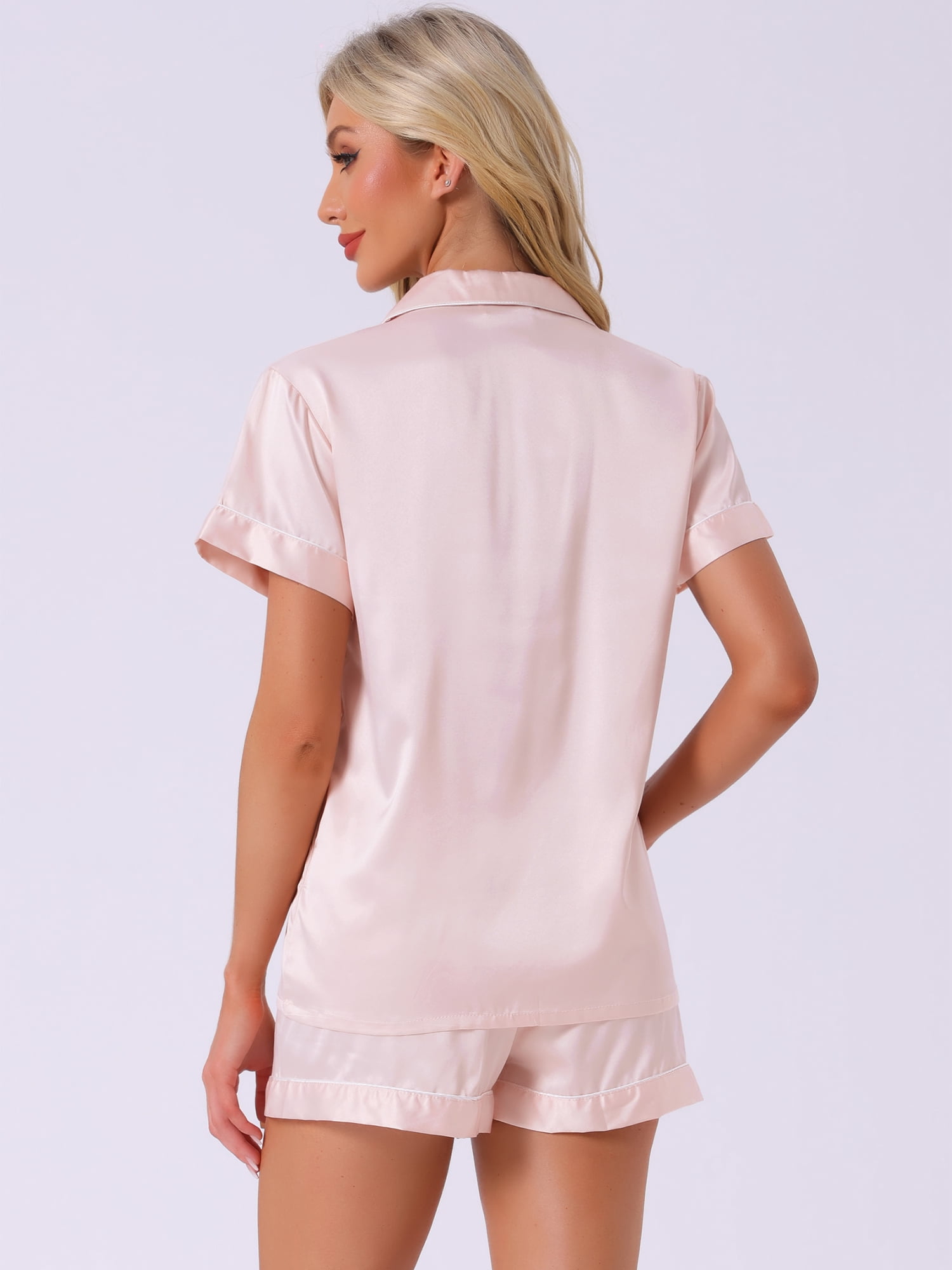 DARING DIVA Women's Satin Top and Shorts Pajama Set XX-Large Pinks