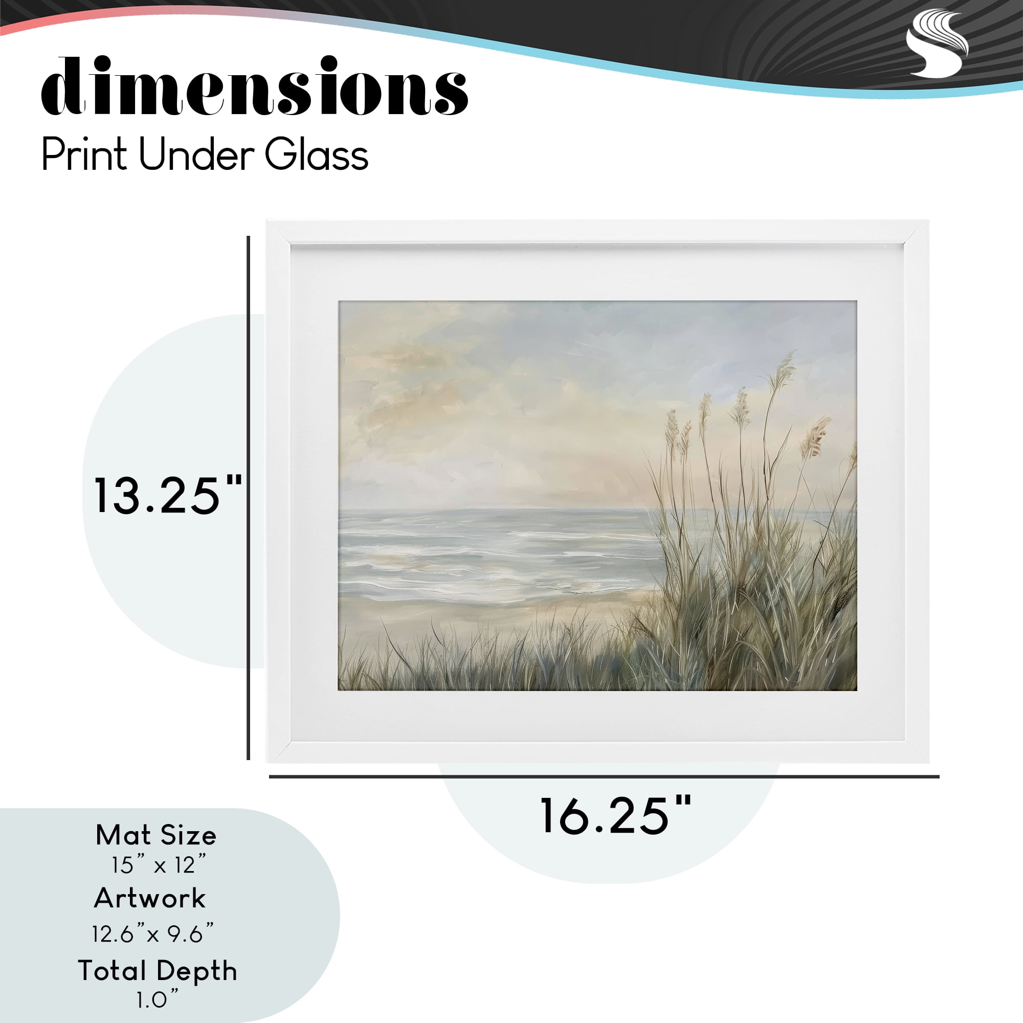 Stupell Industries Scenic Beach Dunes at Dawn White Framed Print Under Glass, design by Petal Prints Design