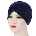 thumbnail image 2 of Up To $10 Baseball Caps Blue Women India Hat Muslim Ruffle Cancer Chemo Beanie Floral Turban Wrap Cap, 2 of 2