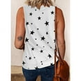 thumbnail image 3 of Uhndy Womens Star Print Tank Tops Casual Loose Sleeveless Shirts Round Neck T Shirt Cute Summer Tee Top White Star 3XL, 3 of 3