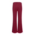 thumbnail image 5 of Women's Mid Waist Straight Leg Pants, Corduroy Wide Leg Trousers, Casual Yoga Pants, Breathable Everyday Pants, Lightweight Lounge Pants, Fashion Pants Wine M, 5 of 5