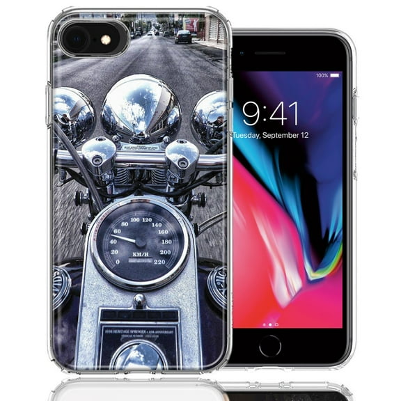 MUNDAZE For Apple iPhone 7/8/SE Motorcycle Chopper Design Double Layer Phone Case Cover