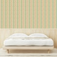 thumbnail image 3 of Ambesonne Stripes Peel & Stick Wallpaper for Home, 90s Hippie Colors Stripes, 13"x36", Teal Dark Peach Green, 3 of 5
