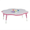 Jonti-Craft Kydz Activity Table - Six Leaf-Color:Gray/red,Size:48" 24" - 31"