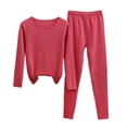 thumbnail image 1 of RXMEKW Pyjamas d'Été pour Femmes, Ensemble de Pyjama d'Hiver Chaud à Manches Longues et Couleur Unie pour Femmes, 1 of 7