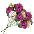thumbnail image 3 of Ramo de flores artificiales hogar hotel tela de seda decoración floral fiesta de boda flor falsa, rosa roja 2 piezas Vogacara ZHF0579-02, 3 of 6