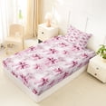 thumbnail image 4 of Erosebridal Pink Bow Twin Sheet Sets For Bowtie Girl,Vintage Flower Floral Bedding,Dreamy Princess Style Bows 3-Piece, 4 of 6
