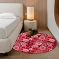 thumbnail image 3 of Valentine's Day Washable Round Area Rug 3.3 ft, Pink and Red Rose Flowers, Soft Non Slip Rugs Stain Repellent Indoor Felt Carpet for Living Dining Room Bedroom Home Office, 3 of 9