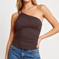 thumbnail image 7 of Erwazi Women's One Shoulder Tops Solid Sleeveless Tank Top Casual Summer Trendy Daily Wear, 7 of 7