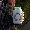 thumbnail image 3 of Letter C Floral Monogram Initial Can Cooler - Drink Sleeve Hugger Collapsible Insulator - Beverage Insulated Holder, 3 of 4